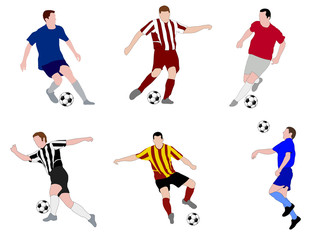 Fototapeta na wymiar soccer players illustration - vector