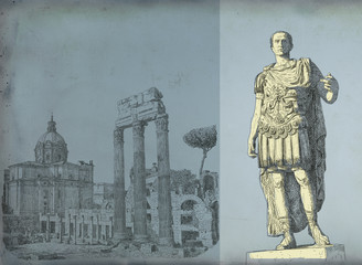 Roman emperor Augustus Caesar statue. Rome