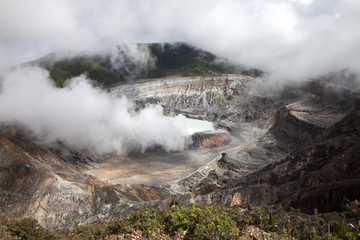 Fototapeta na wymiar Poas volcano crater in Costa Rica Central America