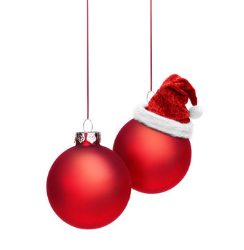 Weihnachtskugeln mit Nikolausm&uuml;tze