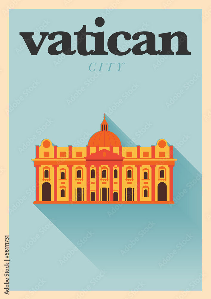 Wall mural minimal vatican city poster