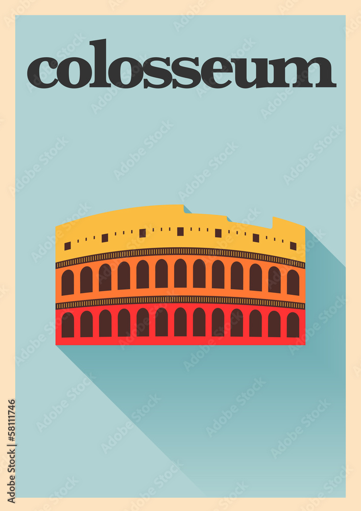 Wall mural minimal colosseum poster