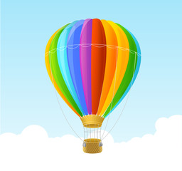 Naklejka premium Vector rainbow air ballon background