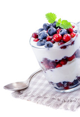 Fresh yogurt with  berry
