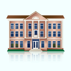 Fototapeta premium bank building with columns and reflection