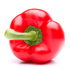 Red sweet bell pepper isolated on white background cutout