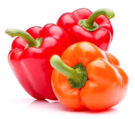 Sweet bell pepper isolated on white background cutout