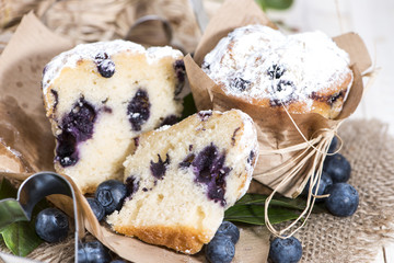 Halved Blueberry Muffin