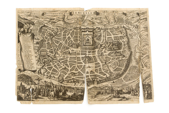 Antique Map - Old Dutch - Jerusalem