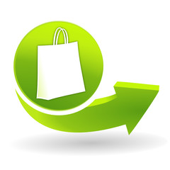 panier sur symbole vert