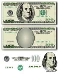 Fotobehang 100 Dollar bill  with easy removable elements © User friendly