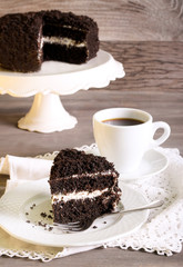 slice of chocolate cake