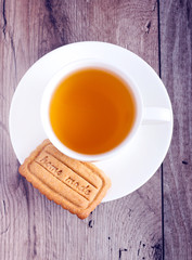 Cup of tea and homemade biscuit