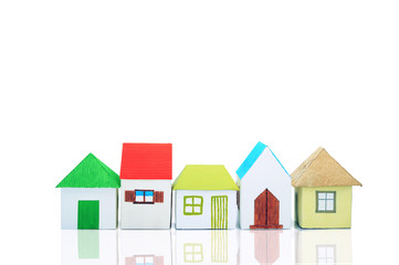 Houses on the white background