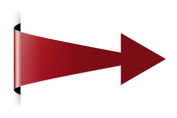 The red folded arrow