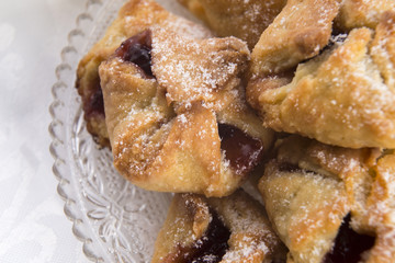 macro shot of delicious jam cookies