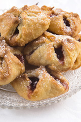 macro shot of delicious jam cookies