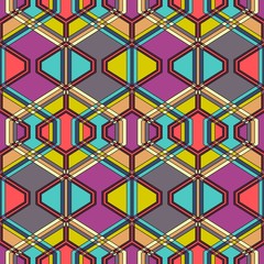 Retro pattern of geometric shapes. Colorful mosaic