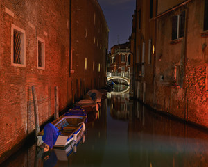Street of Venice long exposure by night