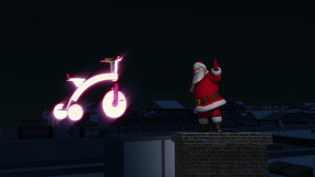 Santa dances on Chimney with yoys.
