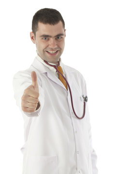 Doctor Gesturing Thumbs Up