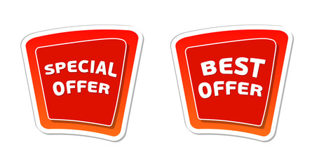 special and best offer in red banners