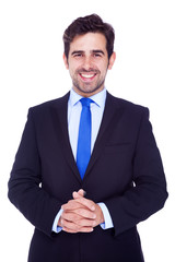 Portrait of a handsome business man, isolated on a white backgro