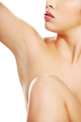 Obraz na płótnie Canvas Female's naked body part. Close up.