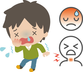 風邪の症状のイラスト