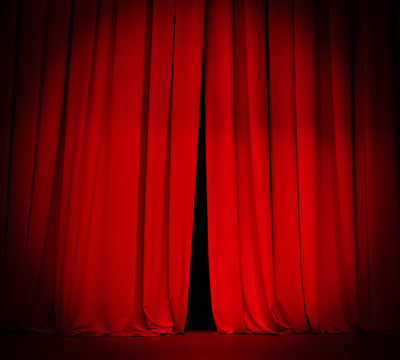 theater stage red curtain with spotlight background