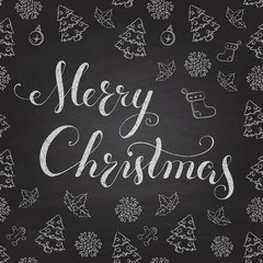 Christmas Chalkboard with lettering.