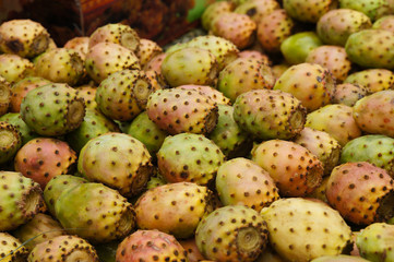 Cactaceous fig fruits in a Fez market