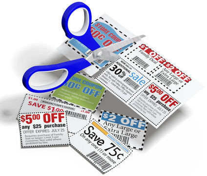 Coupon Scissors Cut Out Sale Coupons