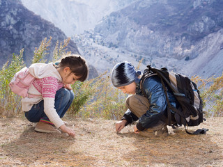 Portrait of boy and girl