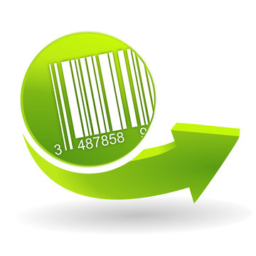 code-barres sur symbole vert