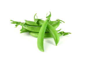 green beans on white background