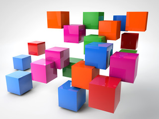 Obraz premium colorful cubes ordered randomly