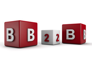 Obraz premium Symbolic B2B Business to Business over white Background