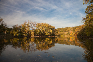 Trees reflecting in the Shenandoah River