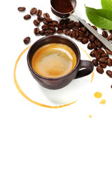 Coffee cup with coffee stain