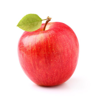 Apple with leaf