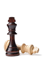 Obraz na płótnie Canvas Dwa szachy, jeden ciemny i jeden lekki