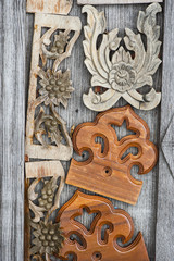 Old wooden door with ornaments