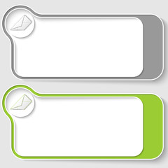set of two vector text boxes with envelope