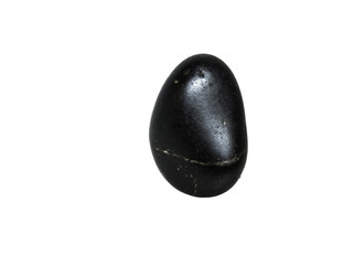 Black zen stone over white background