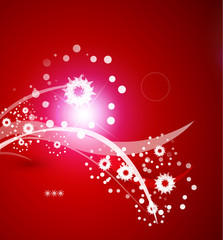 Greeting card red Christmas card with snowflakes