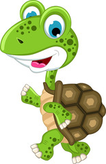 cute turtle cartoon walking