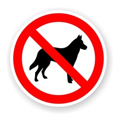 sticker of no dog sign