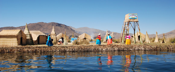 Uros Island, Lake Titicaca, Peru - obrazy, fototapety, plakaty