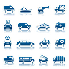 Emergency rescue and other special transportation icon set